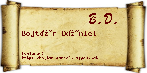 Bojtár Dániel névjegykártya