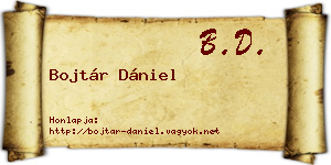 Bojtár Dániel névjegykártya